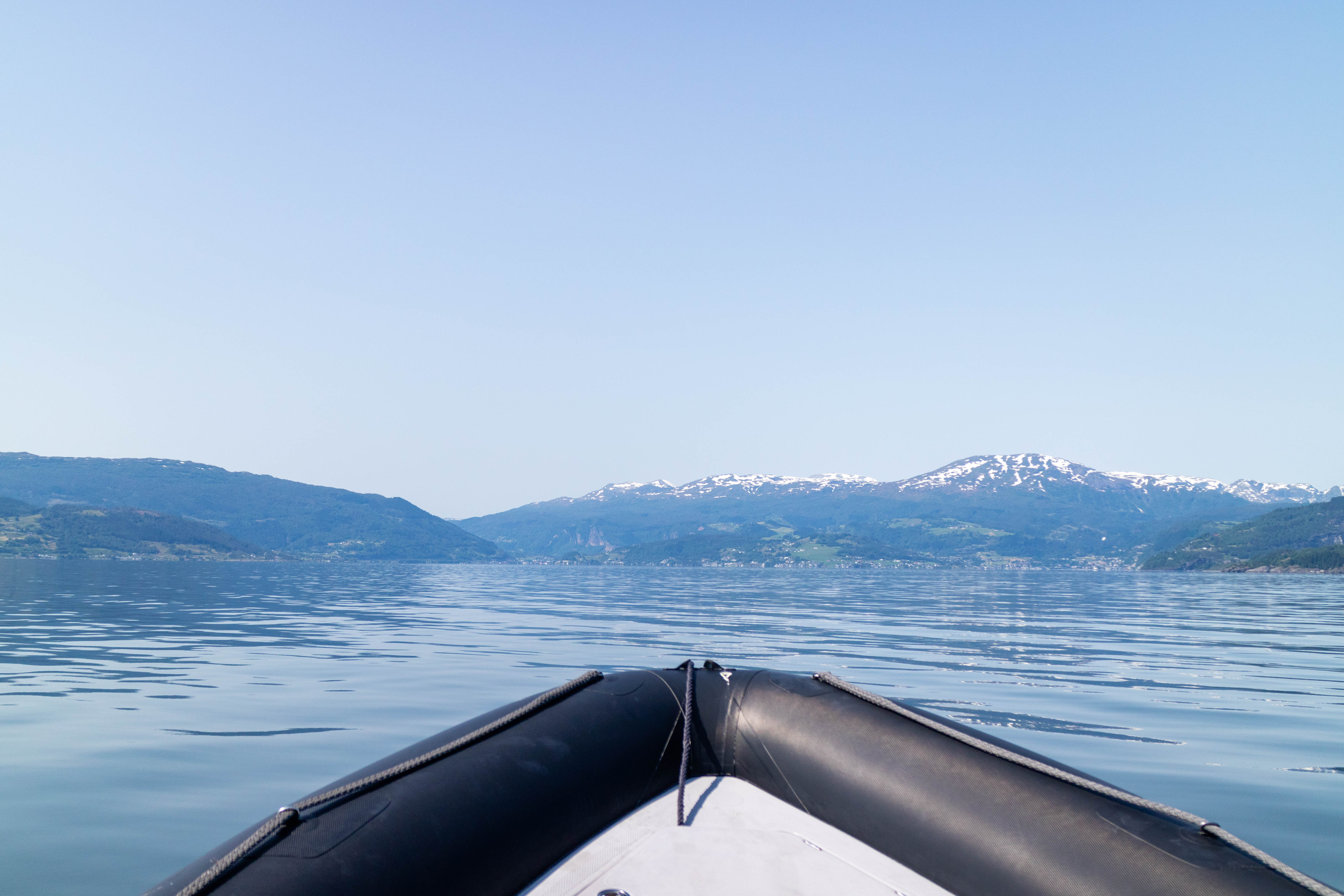 rib boat on the hardangerfjord, norway